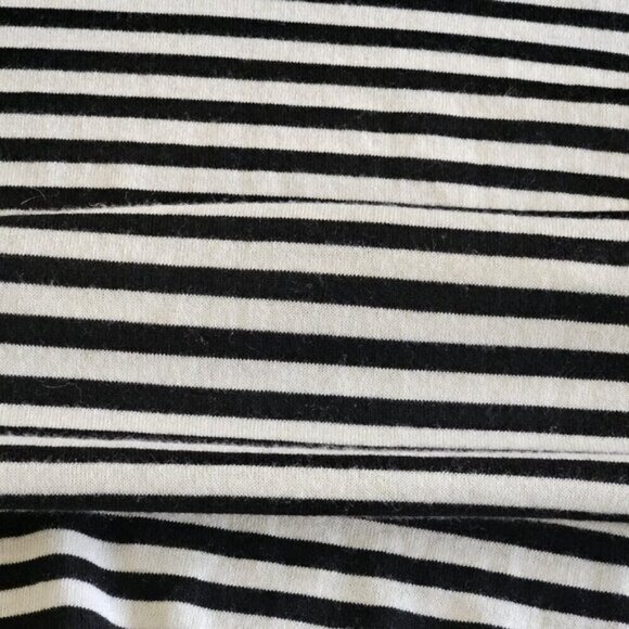 Hudson North Sweater Women XL Black White LS Collar V Neck Stripes Nautical Boho - Picture 11 of 14